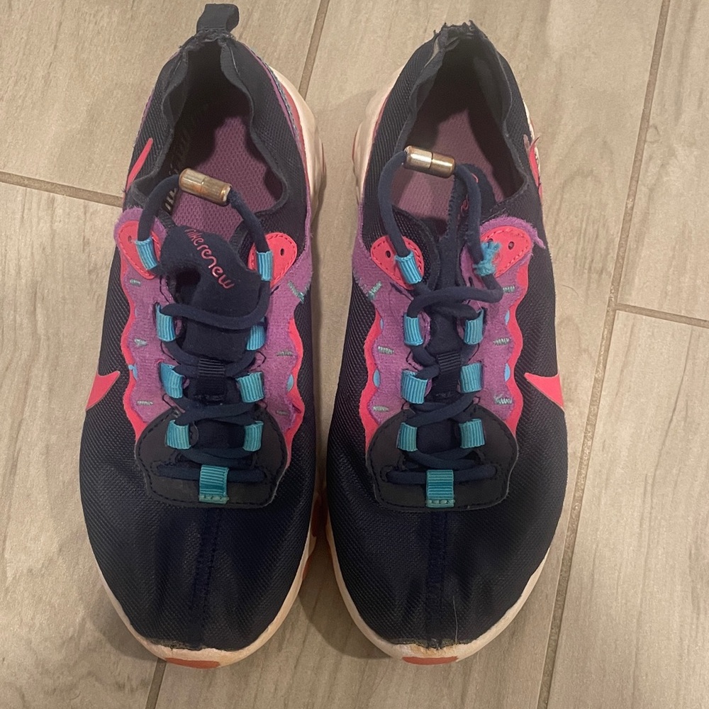 Nike Kids Navy and Pink Athletic Shoes